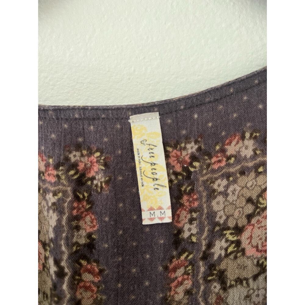 Free People Bridgette Dark Floral Mini Dress Velvet Size M Twee Dark Romantic - Picture 7 of 9